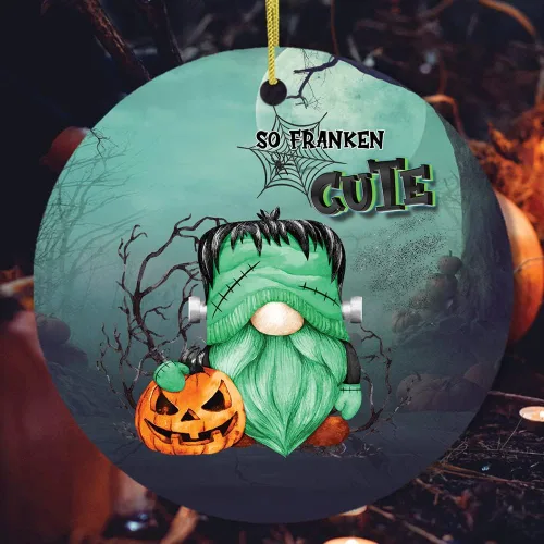 Vista 16 de ¡Boo! Adorno de gnomo fantasma de Halloween