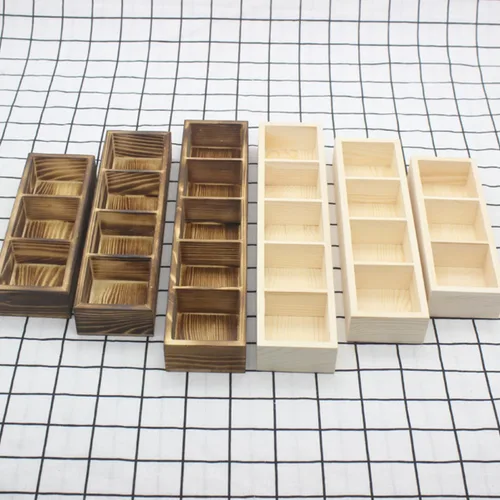 Vista 8 de DECHOUS Wooden 3 Compartment Tea Bag Holder Organizer for Countertop