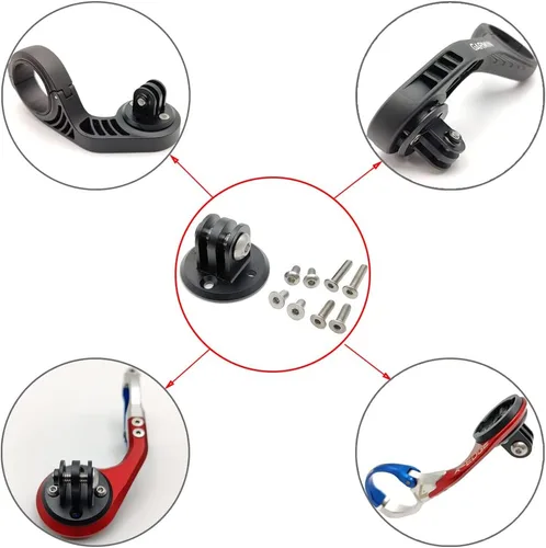 Vista 2 de Cestbon Adaptador combinado de montaje para Garmin Edge compatible con cámara o faro, adaptador universal extendido de liberación rápida de montaje