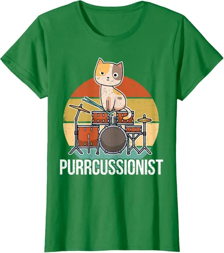 Vista 46 de Funny Percussion Drummer Drumming Drums Saying I Kitten Cat Camiseta, Negro, S
