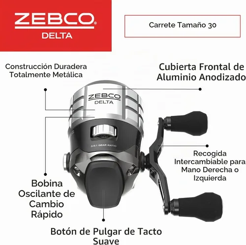 Vista 2 de Zebco Carrete de pesca Delta Spincast