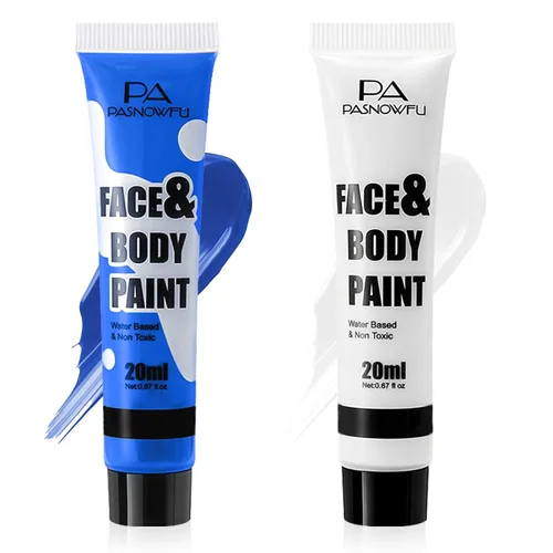 Vista 17 de Pintura blanca para el cuerpo de la cara, pintura corporal a base Blanco