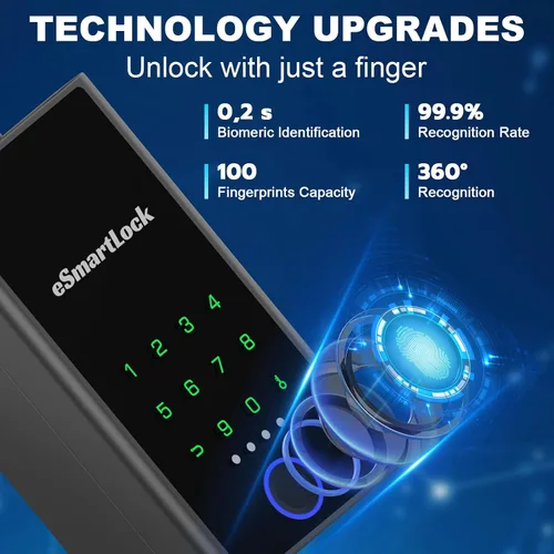 Vista 7 de Caja de seguridad inteligente con aplicación de huellas dactilares, Bluetooth eLinkSmart con código digital, resistente a la intemperie para montaje