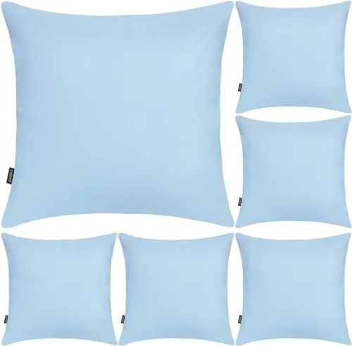 Vista 44 de Coddsmz Paquete de 6 fundas de almohada decorativas 100% algodón, fundas de cojín cuadradas de Navidad sólidas para el hogar, cama, sofá, día