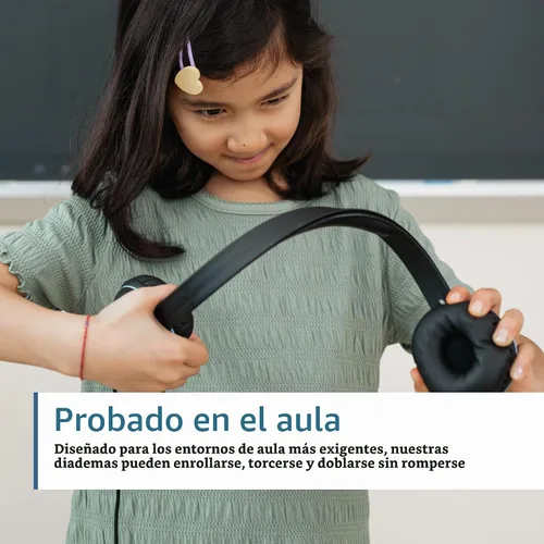 Vista 4 de Cyber Acoustics AC-5008A Auriculares estéreo USB con micrófono para PC - Auriculares USB con cable con micrófono, auriculares para computadora