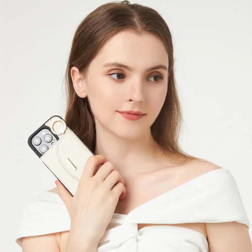 Vista 9 de Funda tipo cartera de Keallce para iPhone 14 Pro de 6.1 pulg., funda con tapa y ranuras para tarjetas, soporte con anillo, funda protectora de piel