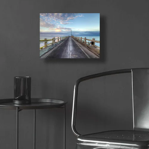 Vista 5 de Epic Art 'Carpinteria Pier View I' de Chris Moyer, arte de pared de vidrio acrílico, 16"x12