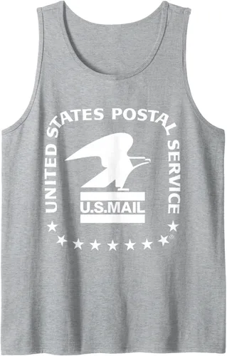 Vista 6 de USPS - Camiseta sin mangas con sello de correo aéreo de EE. UU, Gris Negro