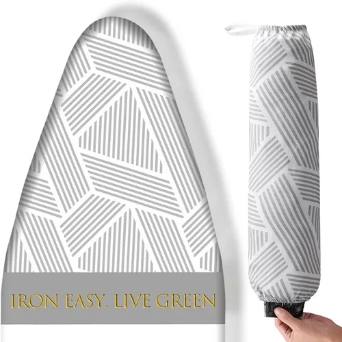 Vista 17 de BNDX Funda para tabla de planchar, 18" x 49" pulgadas tamaño estándar acolchado grueso con cordón Bongee, resistente a las manchas y quemaduras