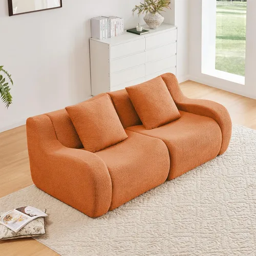 Vista 34 de Sofás de peluche sin hueso para sala de estar, juego de sofá modular negro con asiento profundo, sofá de gran tamaño, sofás para sala, cómodos sofás