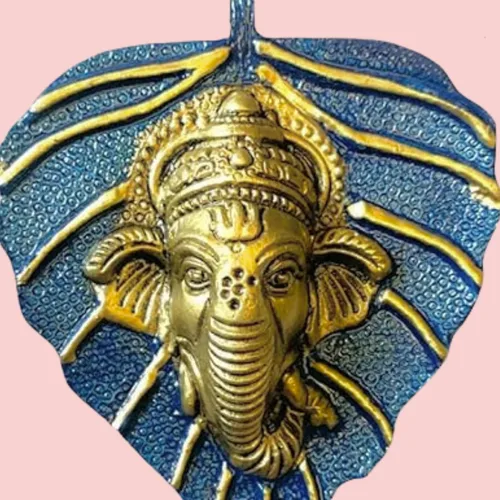 Vista 4 de LOVENSPIRE Ganesha Diwali - Decoración de hojas de metal para colgar en la pared para el hogar y la oficina, regalo de regreso de inauguración
