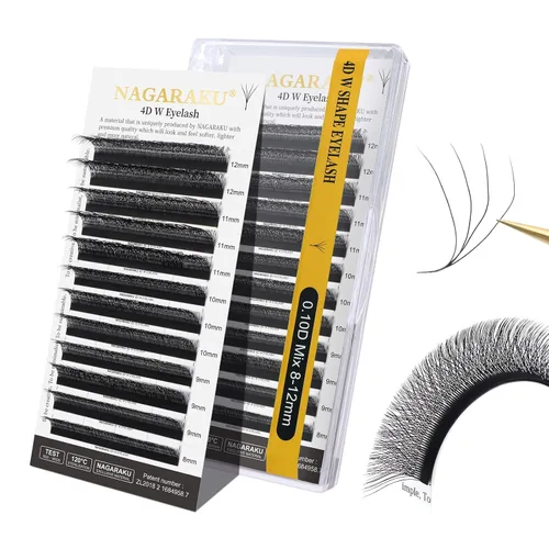 Vista 157 de NAGARAKU Extensiones de pestañas prefabricadas en abanico 3D W 0.05 C 0.315 0.05-C 3D W