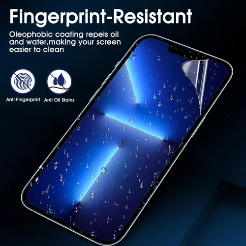 Vista 5 de Paquete de 3 protectores de pantalla de película de hidrogel para iPhone 13/iPhone 13 Pro, protector de pantalla de TPU suave HD para iPhone 13/13