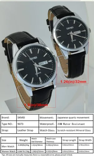 Vista 5 de SKMEI Par de relojes para parejas, hombres y mujeres, para él y para ella, juego de relojes para esposo, esposa, San Valentín, reloj de pulsera a