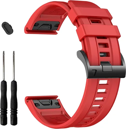 Vista 11 de EZMVZKU Correa de silicona Quickfit de 0.866 in compatible con Garmin Fenix 8/8Pro 1.850 in/Fenix 7/7 Pro/6/6 Pro/5 Plus, correa de reloj