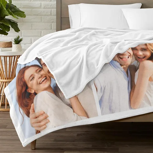 Vista 3 de Mantas personalizadas con foto, manta de fotos personalizada, mantas personalizadas con imagen, regalos personalizados para mujeres, hombres