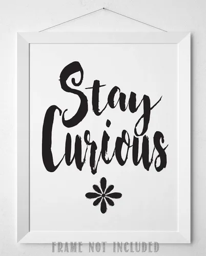Vista 9 de Stay Curious - Póster de tipografía sin marco de 11 x 14 pulgadas, gran regalo motivacional