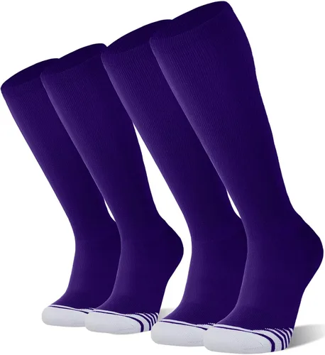 Vista 16 de FITRELL Paquete de 2/3 calcetines de béisbol y sóftbol para niños, jóvenes, hombres y mujeres, calcetines altos hasta la rodilla (varios colores)