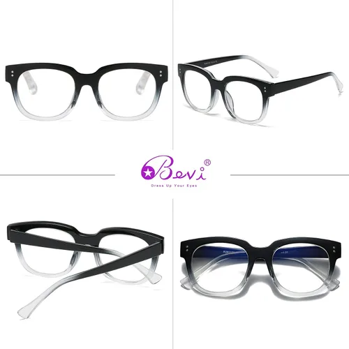 Vista 4 de Bevi Lentes de bloqueo de luz azul, elegantes anteojos de lectura para hombres y mujeres Gris (Gradient Grey)