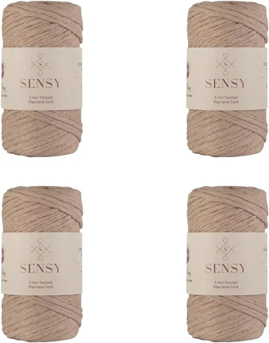Vista 21 de Sensy - Cuerda de macramé prémium de 0.118 in, 109 yardas, 100% algodón, una hebra torcida, cuerda de macramé, hilo de algodón para macramé, hilo