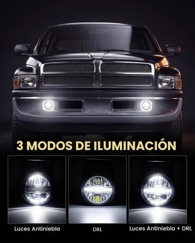 Vista 4 de Conjunto de luces antiniebla LED DRL para Dodge Ram 1500/2500/3500