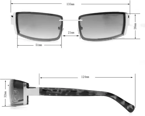 Vista 5 de Southpole Men's Sleek Metal UV Protective Rectangular Sunglasses