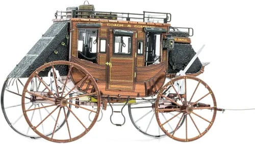 Vista 4 de Fascinations Metal Earth Wild West Stagecoach - Kit de modelo de metal 3D