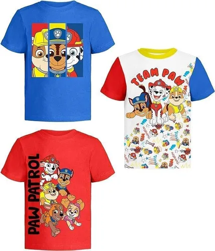 Vista 2 de Camiseta gráfica de Paw Patrol (conjuntos) Marshall Chase Rubble Rocky Skye Everest Zuma Outfit Tee para niños pequeños de cumpleaños a niños