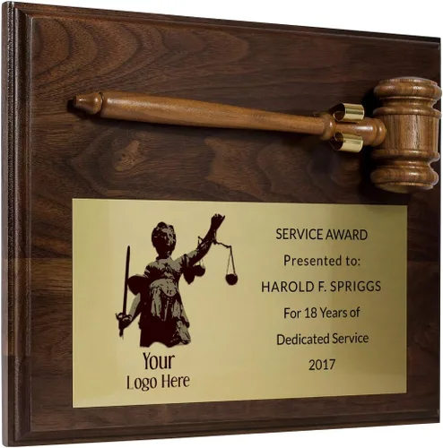 Vista 6 de Placa personalizada de martillo para abogados, abogados, fiscales, jueces, policías y más