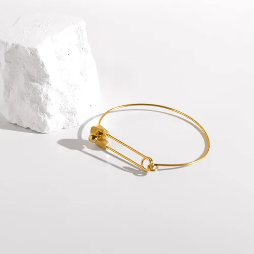 Vista 3 de AILUOR Pulsera de gancho de seguridad de moda, estilo vintage punk clásico simple amor pulsera joyería unisex