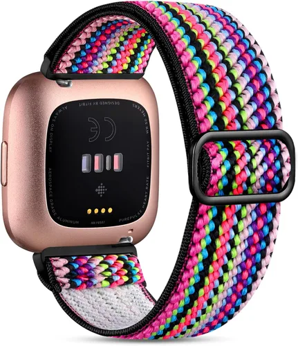 Vista 9 de Witzon Compatible con Fitbit Versa/Versa Lite/Versa 2 bandas para mujeres y hombres, correa elástica ajustable de repuesto para reloj inteligente