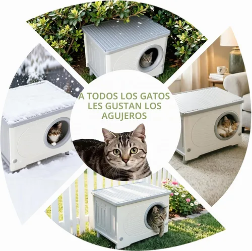Vista 6 de Casas de gatos resistentes a la intemperie para gatos al aire libre