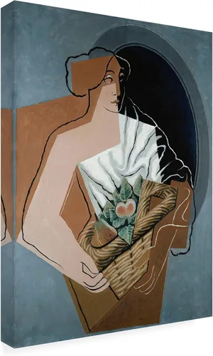 Vista 6 de Canvas Wall Art - Juan Gris 'Woman with Basket; La Femme au Panier, 1927' Wall Art for Living Room, Bedroom, or Office Décor by Trademark Fine Art