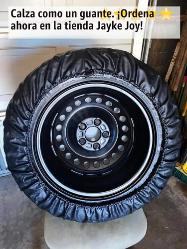 Vista 5 de Cubierta de rueda de repuesto, cubierta de rueda negra impermeable de cuero de PVC resistente al polvo, universal, apta para Jeep, remolque, RV
