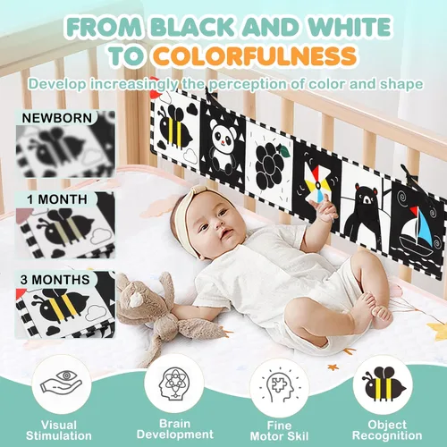 Vista 3 de Juguetes para bebés de alto contraste para recién nacidos