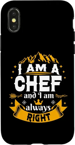 Vista 4 de iPhone 15 Chef Always Right For Men Unique Ideas Cooking Cook Case