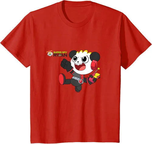 Vista 3 de Ryan's World Super Spy Combo Panda Camiseta, gris, S Asfalto