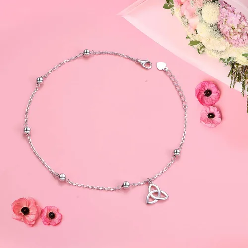 Vista 7 de Tobillera de plata de 925 para mujer, chica, para uso bohemio, playa, ajustable, para regalo de cumpleaños