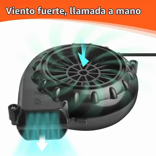 Vista 3 de Reemplazo de ventilador inflable para disfraz, mini ventilador de dinosaurio para disfraz inflable Negro