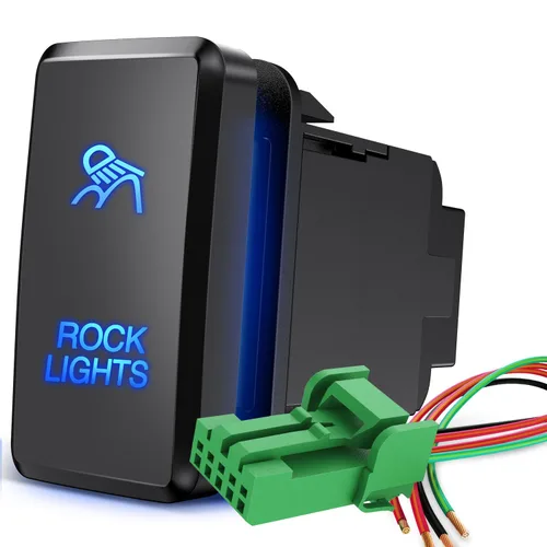 Vista 20 de Nilight Interruptor de Botón de Luces Auxiliares 12V Encendido/Apagado con Kit de Cable Conector 1.54" x 0.83" Repuesto para Toyota Tacoma Tundra