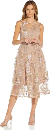 Vista 5 de Adrianna Papell Vestido acampanado con bordado floral para mujer
