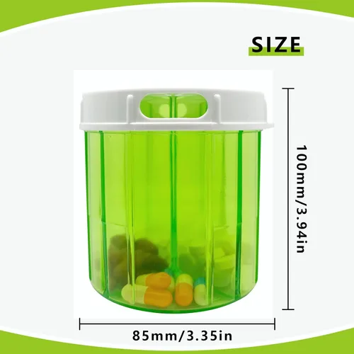 Vista 5 de Organizador de vitaminas, dispensador de pastillas grande con 4 compartimentos, organizador de pastillas portátil para aceites de pescado