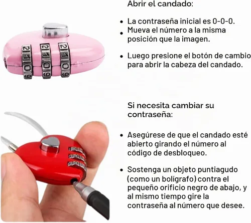 Vista 5 de Candado de corazón pequeño con llave para joyero, libro de diario, 4