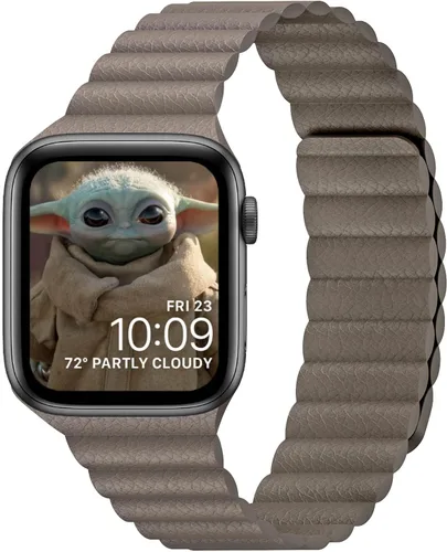 Vista 11 de Compatible con Apple Watch Band 1.732 pulgadas, 1.654 pulgadas, 1.575 pulgadas, 1.496 pulgadas. Correa de piel ajustable mejorada con sistema