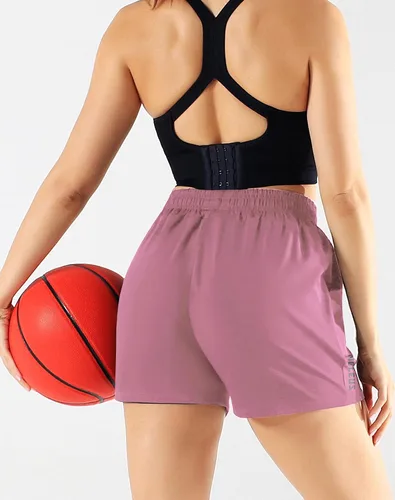 Vista 3 de NELEUS Pantalones cortos de correr ligeros para mujer, pantalones cortos atléticos de entrenamiento para yoga con bolsillo