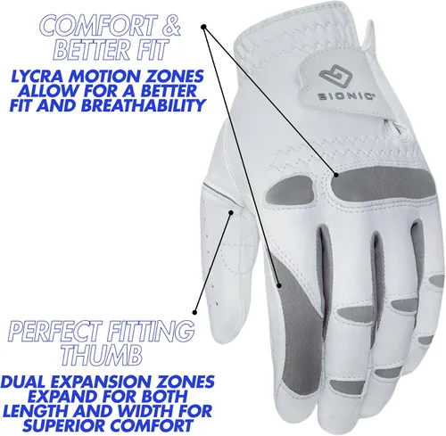 Vista 3 de Bionic. Guantes para hombre. Para golf fabricado con piel de Cabretta duradera y genuina.