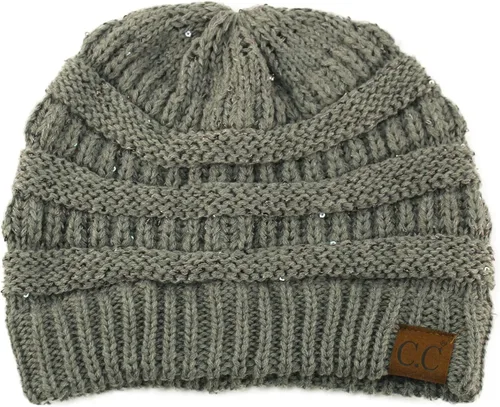 Vista 42 de CC Classic Winter Fall Trendy Chunky Stretchy Cable Knit Beanie Hat 2 tonos púrpura/azul marino