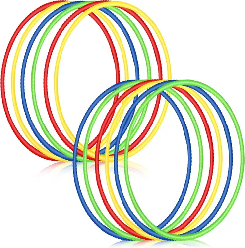 Vista 14 de Sratte 12 aros de juguete desmontables y ajustables para niños, anillo de ejercicio de color, círculo de plástico para niños y adolescentes,