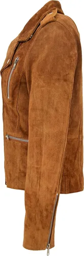 Vista 6 de Divergent Retail DR217 Hardrock Biker Chich - Chaqueta de piel para mujer, color marrón