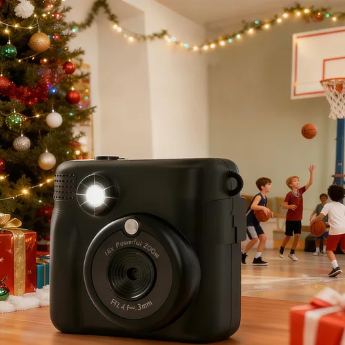 Vista 8 de Cámara para niños con impresión instantánea, cámara segura para niños pequeños, pantalla de 2.4 pulgadas, 1080P con zoom 16X, tarjeta TF de 32GB